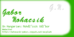 gabor mohacsik business card